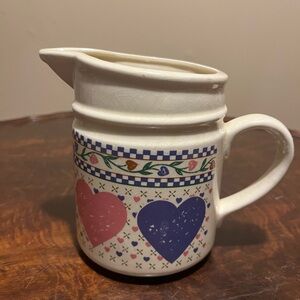 Heart Patterned Ceramic Pitcher
